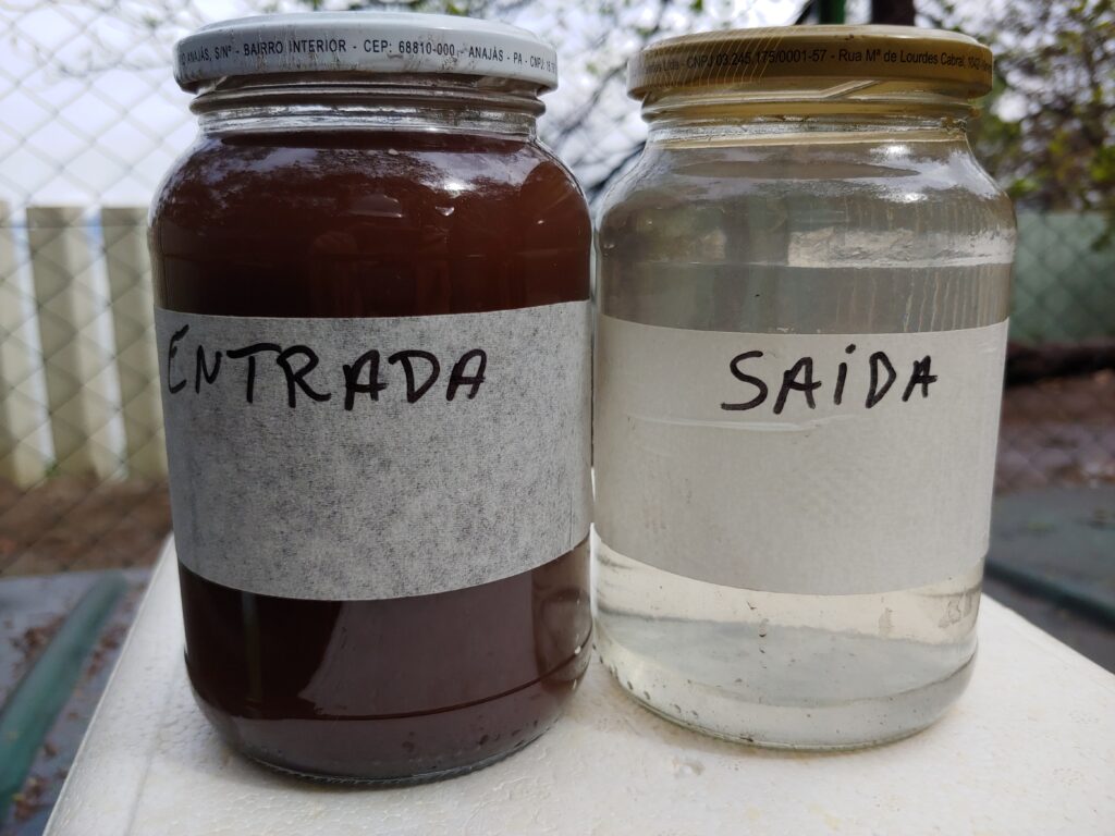 Comparativo entrada e saída do tratamento